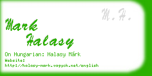 mark halasy business card